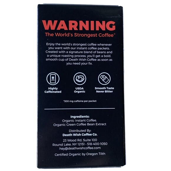 DEATH WISH COFFEE CO. đź’€Instant Single Serve Packets The Worlds In Strongest NEW - Picture 2 of 7